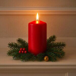 Red Bittersweet Scented Pillar Candle 3"x6" VTG Cozy Ambiance Home Decor